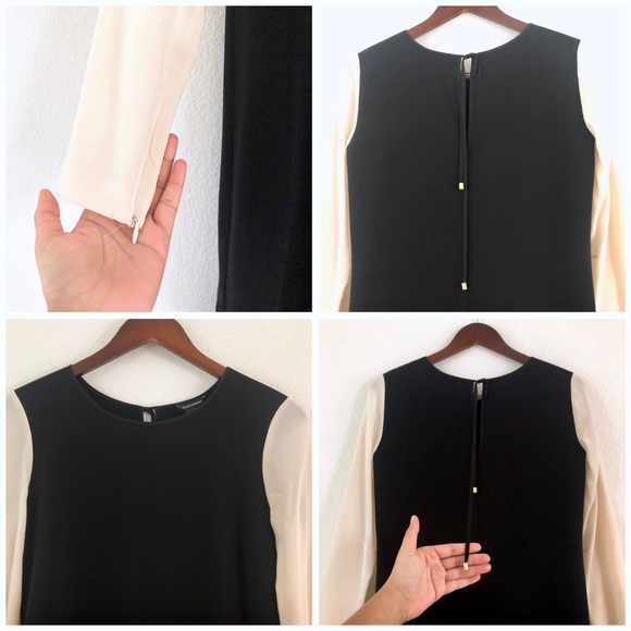 Club Monaco Contrast Sheath Dress Black Nude - Picture 7 of 8